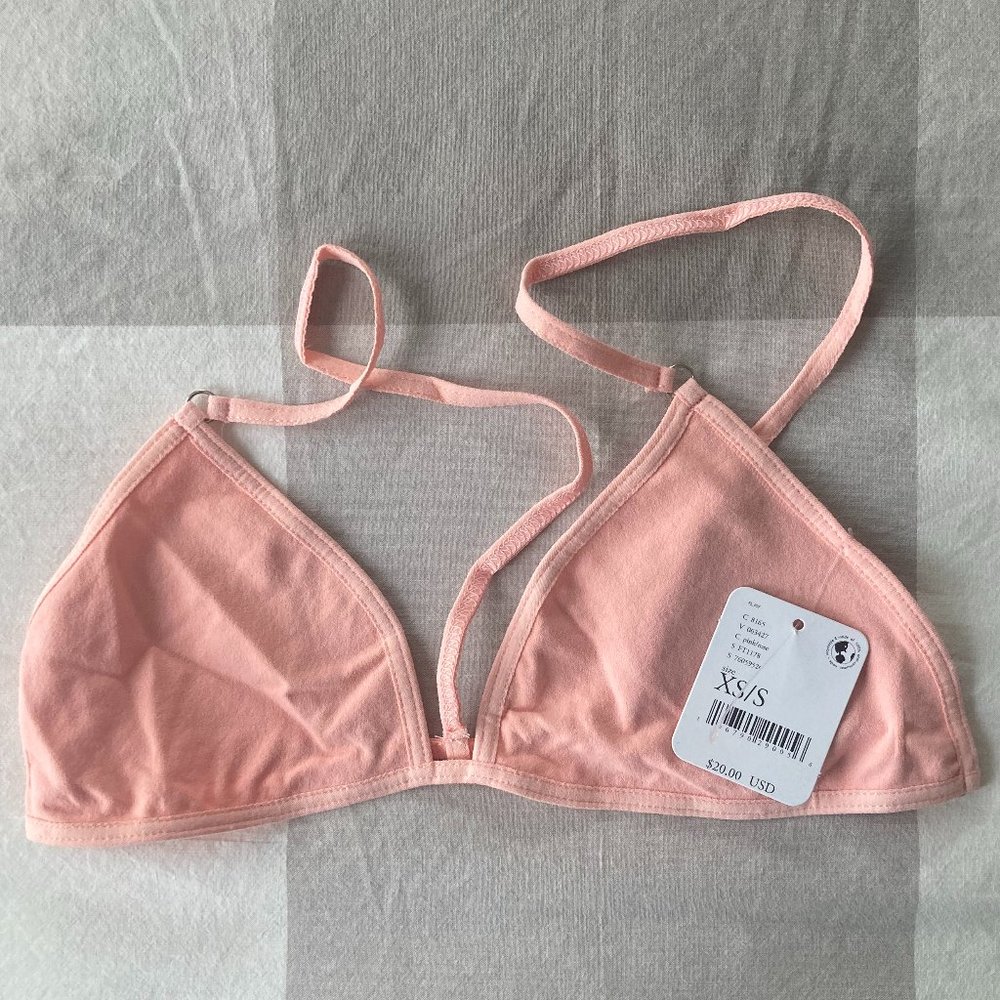 NEW! Free People Barely There Triangle Bralette (Flamingo Flamenco/Pink)